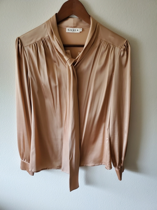 GAÂLA PARIS Tops - Gaâla Lena Silk Tie-Neck Blouse